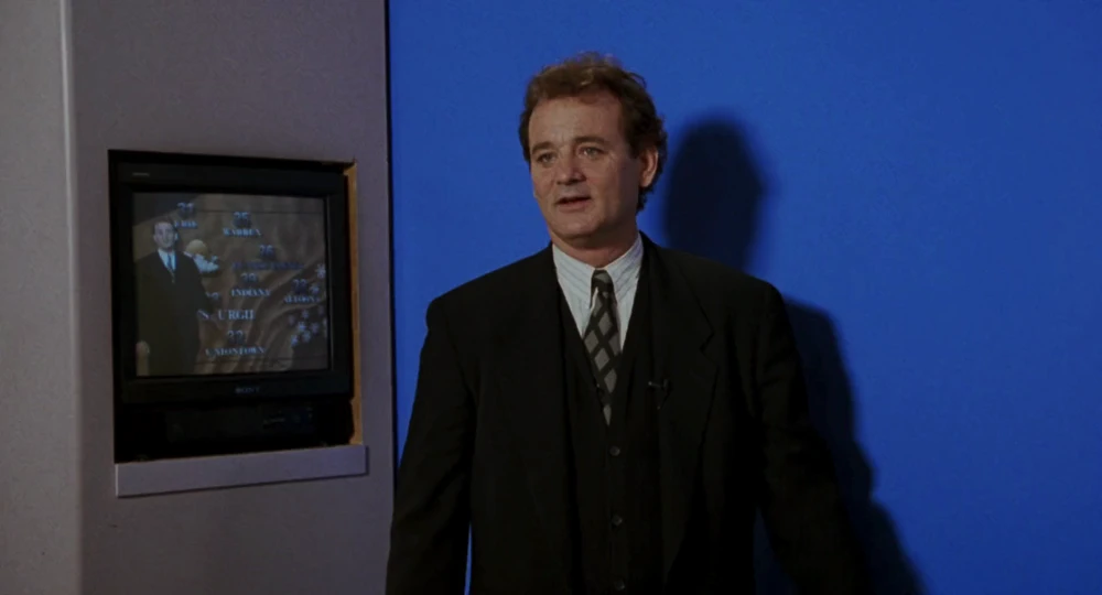 Still frame 2 from Groundhog Day (1993) directed by Harold Ramis