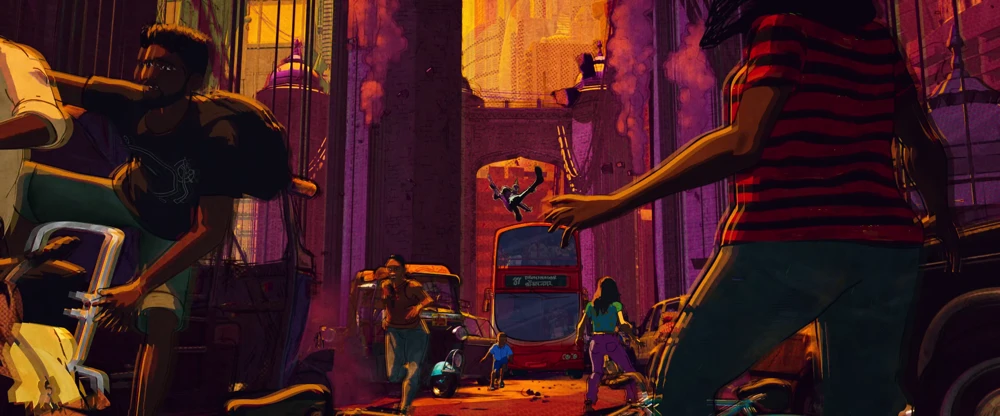Still frame 252 from Spider-Man: Across the Spider-Verse (2023) directed by Joaquim Dos Santos, Kemp Powers, Justin K. Thompson
