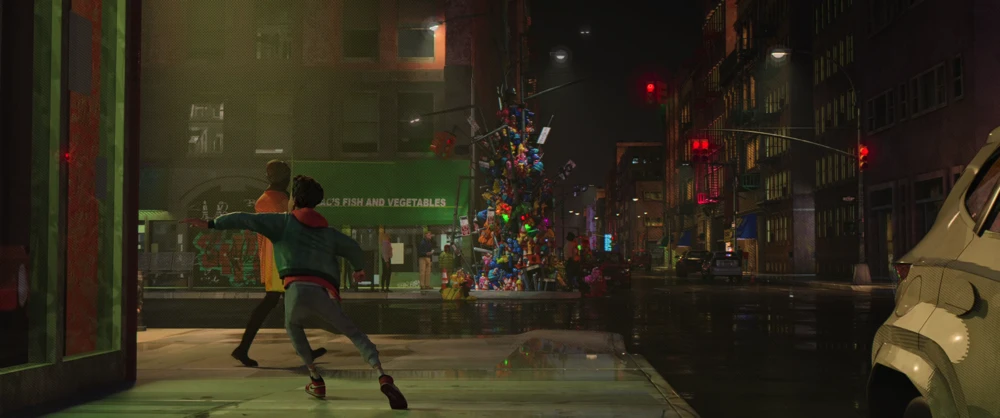 Still frame 103 from Spider-Man: Into the Spider-Verse (2018) directed by Bob Persichetti, Peter Ramsey, Rodney Rothman