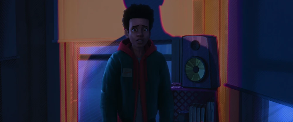 Still frame 104 from Spider-Man: Into the Spider-Verse (2018) directed by Bob Persichetti, Peter Ramsey, Rodney Rothman