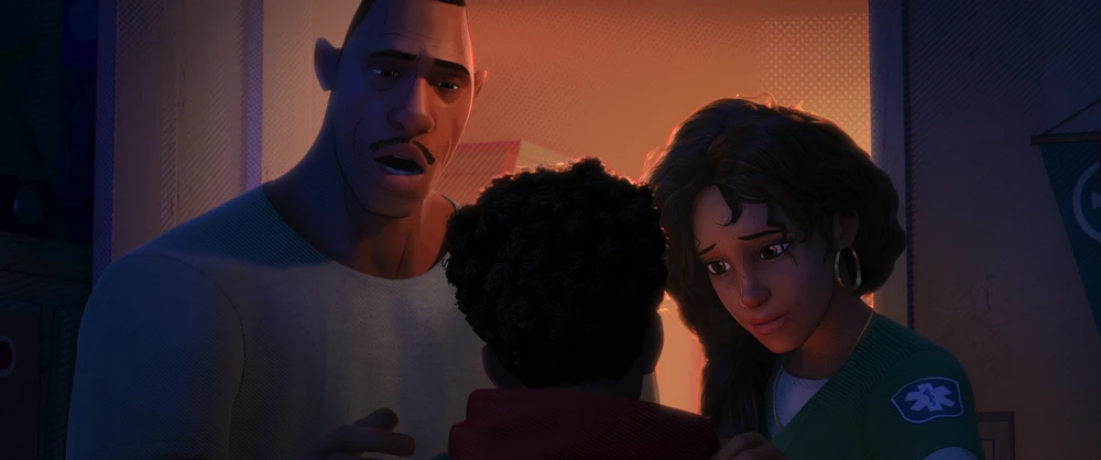 Still frame 105 from Spider-Man: Into the Spider-Verse (2018) directed by Bob Persichetti, Peter Ramsey, Rodney Rothman