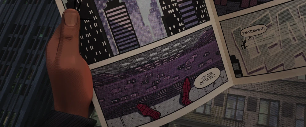 Still frame 116 from Spider-Man: Into the Spider-Verse (2018) directed by Bob Persichetti, Peter Ramsey, Rodney Rothman