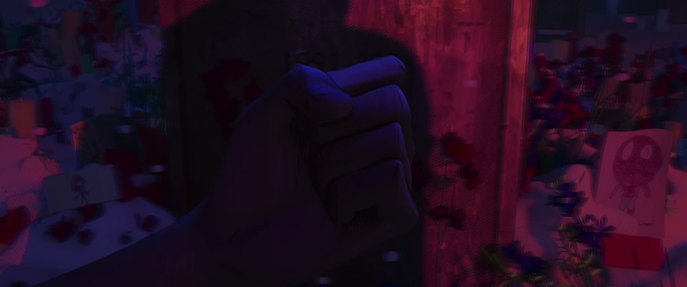 Still frame 123 from Spider-Man: Into the Spider-Verse (2018) directed by Bob Persichetti, Peter Ramsey, Rodney Rothman