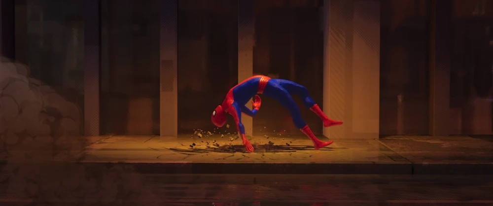 Still frame 128 from Spider-Man: Into the Spider-Verse (2018) directed by Bob Persichetti, Peter Ramsey, Rodney Rothman