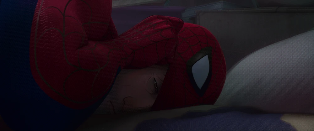 Still frame 129 from Spider-Man: Into the Spider-Verse (2018) directed by Bob Persichetti, Peter Ramsey, Rodney Rothman