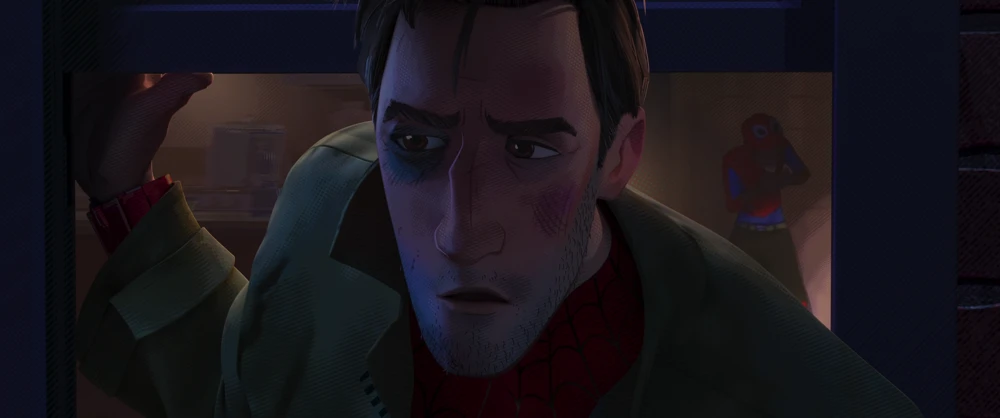 Still frame 148 from Spider-Man: Into the Spider-Verse (2018) directed by Bob Persichetti, Peter Ramsey, Rodney Rothman