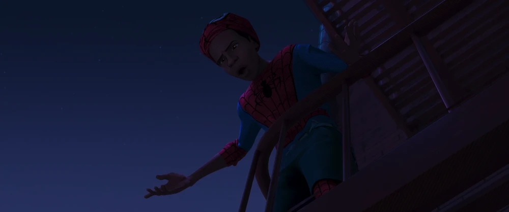 Still frame 151 from Spider-Man: Into the Spider-Verse (2018) directed by Bob Persichetti, Peter Ramsey, Rodney Rothman