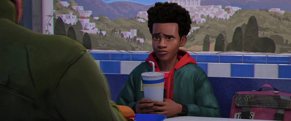 Still frame 158 from Spider-Man: Into the Spider-Verse (2018) directed by Bob Persichetti, Peter Ramsey, Rodney Rothman