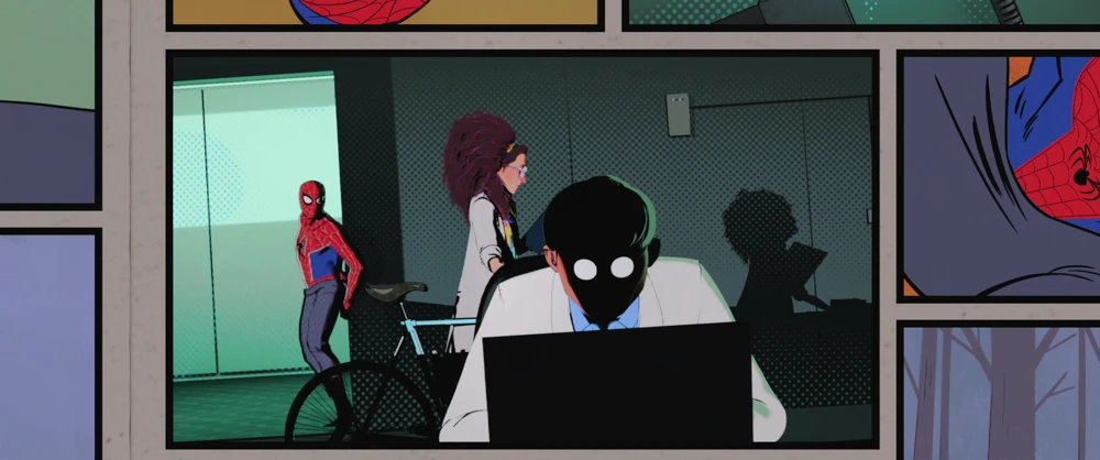 Still frame 163 from Spider-Man: Into the Spider-Verse (2018) directed by Bob Persichetti, Peter Ramsey, Rodney Rothman