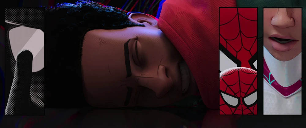 Still frame 235 from Spider-Man: Into the Spider-Verse (2018) directed by Bob Persichetti, Peter Ramsey, Rodney Rothman