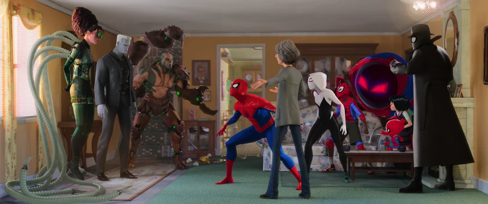 Still frame 257 from Spider-Man: Into the Spider-Verse (2018) directed by Bob Persichetti, Peter Ramsey, Rodney Rothman