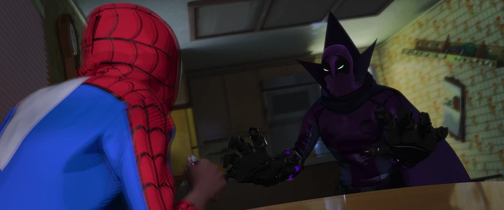 Still frame 263 from Spider-Man: Into the Spider-Verse (2018) directed by Bob Persichetti, Peter Ramsey, Rodney Rothman