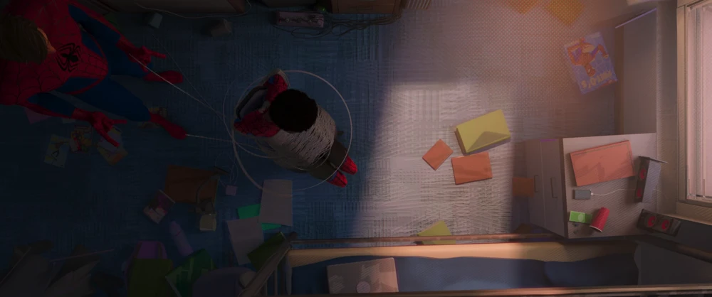 Still frame 286 from Spider-Man: Into the Spider-Verse (2018) directed by Bob Persichetti, Peter Ramsey, Rodney Rothman