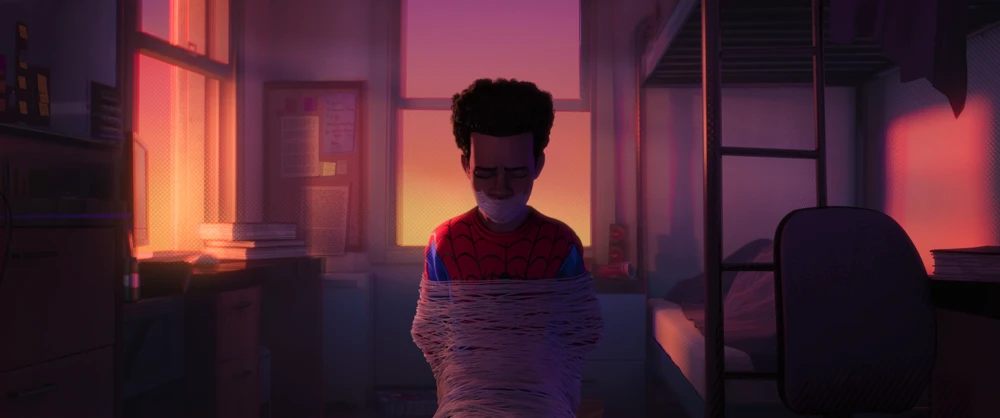 Still frame 296 from Spider-Man: Into the Spider-Verse (2018) directed by Bob Persichetti, Peter Ramsey, Rodney Rothman