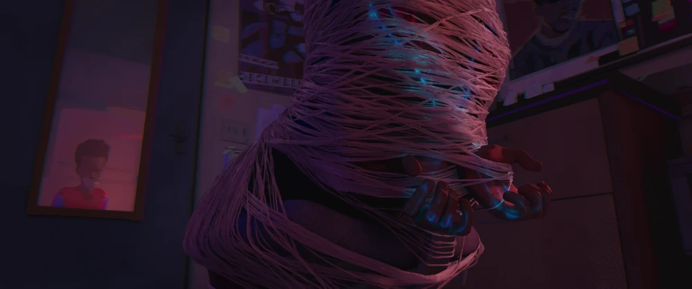 Still frame 297 from Spider-Man: Into the Spider-Verse (2018) directed by Bob Persichetti, Peter Ramsey, Rodney Rothman