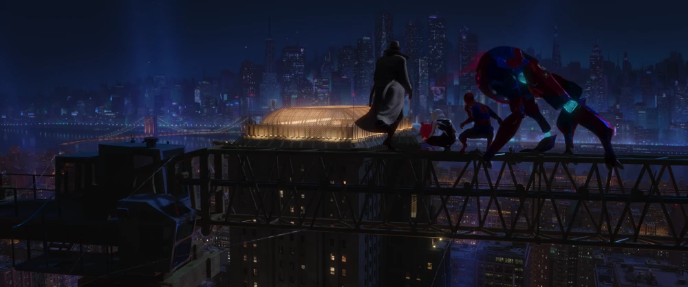 Still frame 306 from Spider-Man: Into the Spider-Verse (2018) directed by Bob Persichetti, Peter Ramsey, Rodney Rothman