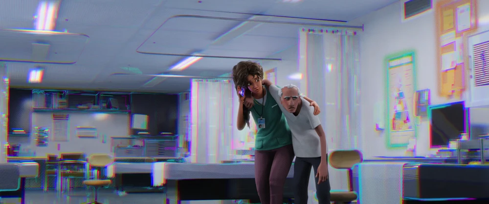 Still frame 323 from Spider-Man: Into the Spider-Verse (2018) directed by Bob Persichetti, Peter Ramsey, Rodney Rothman