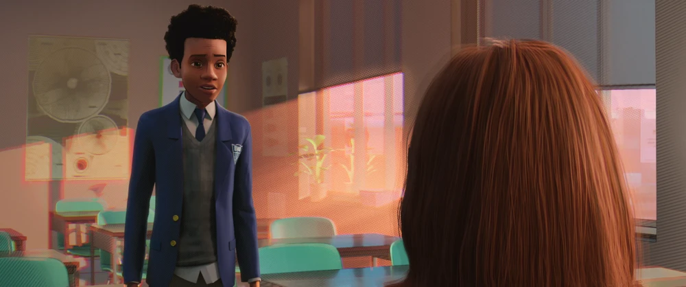 Still frame 28 from Spider-Man: Into the Spider-Verse (2018) directed by Bob Persichetti, Peter Ramsey, Rodney Rothman