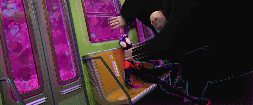 Still frame 347 from Spider-Man: Into the Spider-Verse (2018) directed by Bob Persichetti, Peter Ramsey, Rodney Rothman