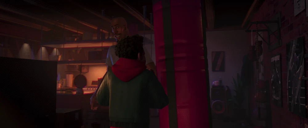 Still frame 33 from Spider-Man: Into the Spider-Verse (2018) directed by Bob Persichetti, Peter Ramsey, Rodney Rothman