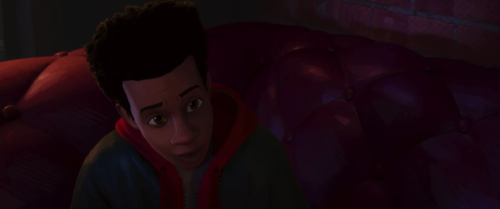 Still frame 35 from Spider-Man: Into the Spider-Verse (2018) directed by Bob Persichetti, Peter Ramsey, Rodney Rothman