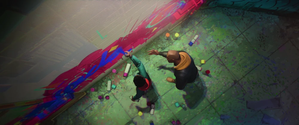 Still frame 41 from Spider-Man: Into the Spider-Verse (2018) directed by Bob Persichetti, Peter Ramsey, Rodney Rothman