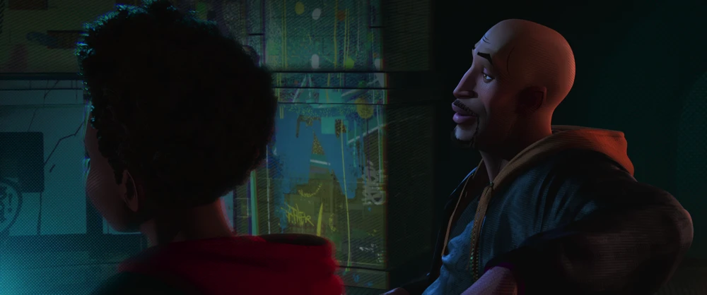 Still frame 43 from Spider-Man: Into the Spider-Verse (2018) directed by Bob Persichetti, Peter Ramsey, Rodney Rothman