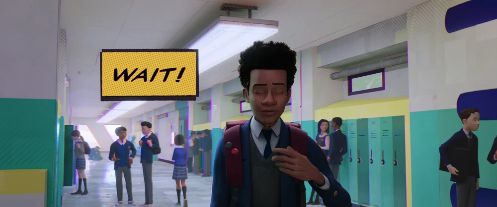 Still frame 48 from Spider-Man: Into the Spider-Verse (2018) directed by Bob Persichetti, Peter Ramsey, Rodney Rothman