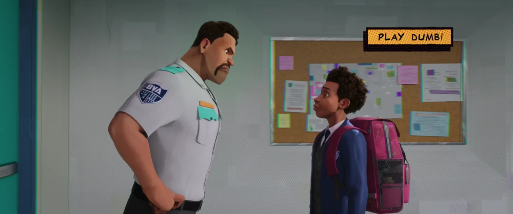 Still frame 56 from Spider-Man: Into the Spider-Verse (2018) directed by Bob Persichetti, Peter Ramsey, Rodney Rothman