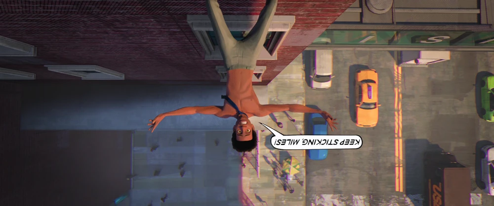 Still frame 59 from Spider-Man: Into the Spider-Verse (2018) directed by Bob Persichetti, Peter Ramsey, Rodney Rothman