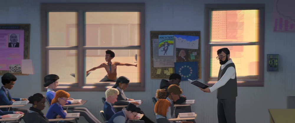 Still frame 60 from Spider-Man: Into the Spider-Verse (2018) directed by Bob Persichetti, Peter Ramsey, Rodney Rothman