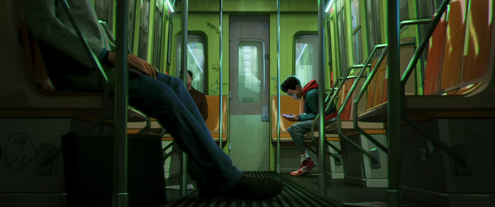 Still frame 64 from Spider-Man: Into the Spider-Verse (2018) directed by Bob Persichetti, Peter Ramsey, Rodney Rothman