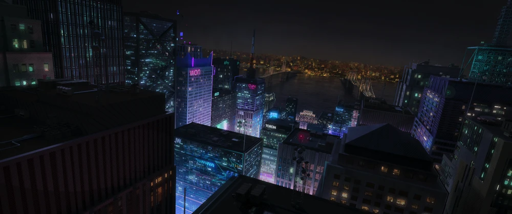 Still frame 88 from Spider-Man: Into the Spider-Verse (2018) directed by Bob Persichetti, Peter Ramsey, Rodney Rothman