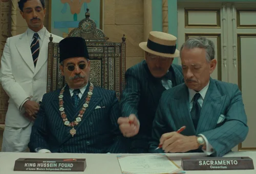 Still frame 387 from The Phoenician Scheme (2025) directed by Wes Anderson