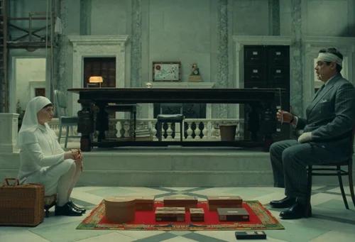 Still frame 54 from The Phoenician Scheme (2025) directed by Wes Anderson